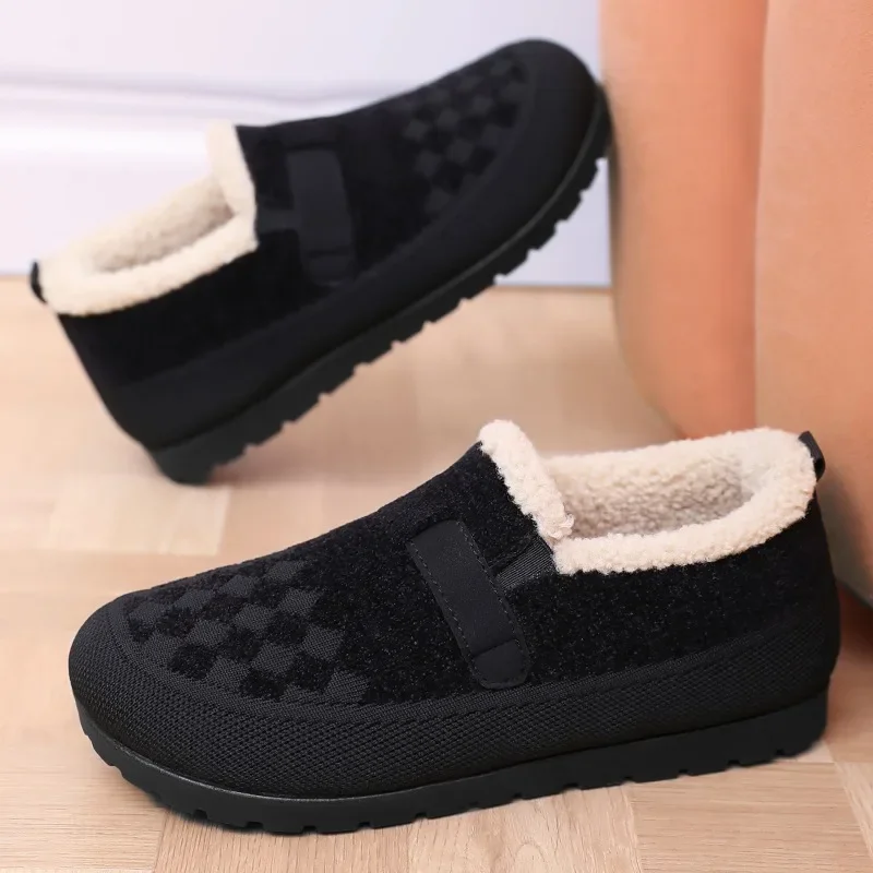 

2025 Women Shos Cotton Boots Winter New Style with Added Velvet and Thickened Snow Boot Casual Anti Slip Versatile Cotton Shoes