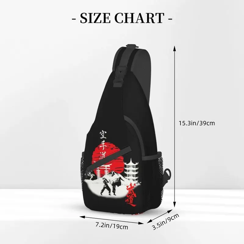 Budo Soul kárate Spirit-mochila cruzada de hombro para hombre, bolso de pecho personalizado para artes marciales, ciclismo, Camping, Daypack