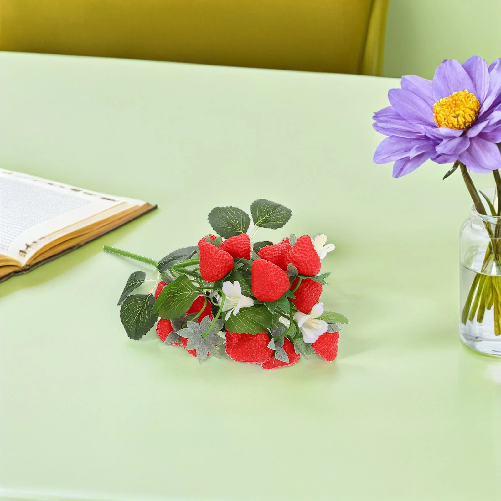 

2pcs Realistic Bouquet Pvc Artificial Fruit Decorations For Home Office Realistic Fruit Kitchen Desktop Wedding Party
