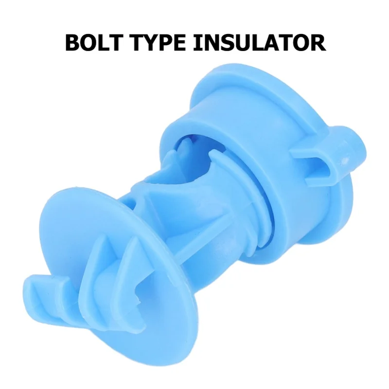 100pcs Insulator ABS 55mm Length 48mm Width Bolt Type Insulators For Electric Fence Agricultural Garden Blue/Black view 3