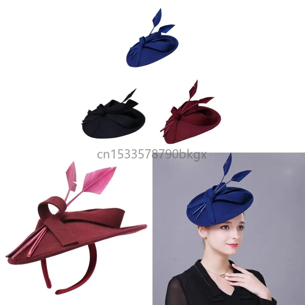 

Vintage Fascinator Hat Women Wedding Fascinator Headband Vintage Pillbox Hat J78E