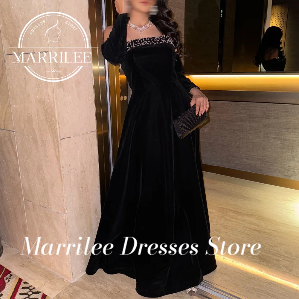 Marrilee Customized Boat Neck Backless Crystal Detachable Sleeve A-Line Pleats Ladies Gowns For Special Occasion High Quality