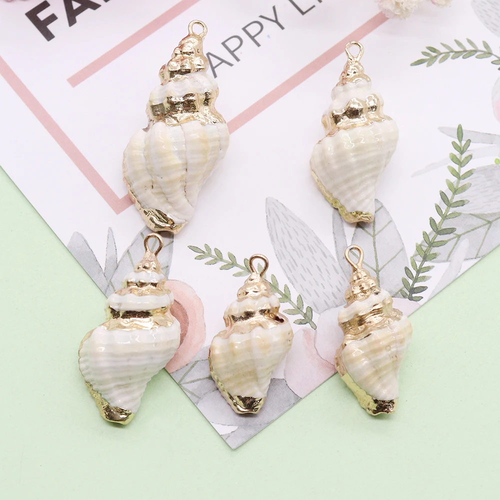 

White Conch Shell Pendant Simple and Exquisite Mother of Pearl Shell Jewelry DIY Beach Earrings Accessories Suitable for Women