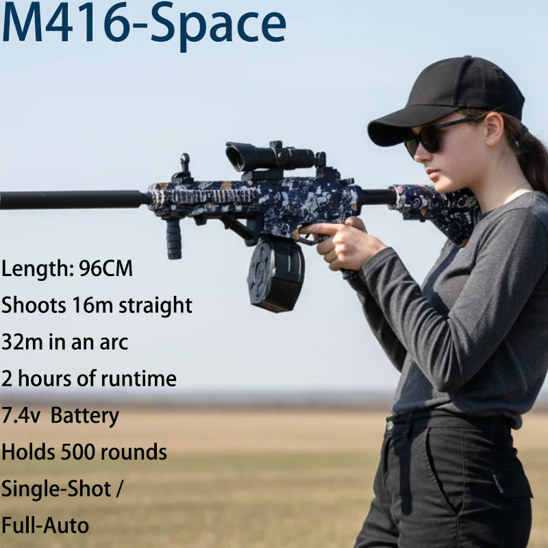 M416 Space Explorer Spielzeugblaster-Set für Familienteams |   Eltern-Kind-Mission to Mars, sicherer und umweltfreundlicher Gel-Ballblaster für Ou