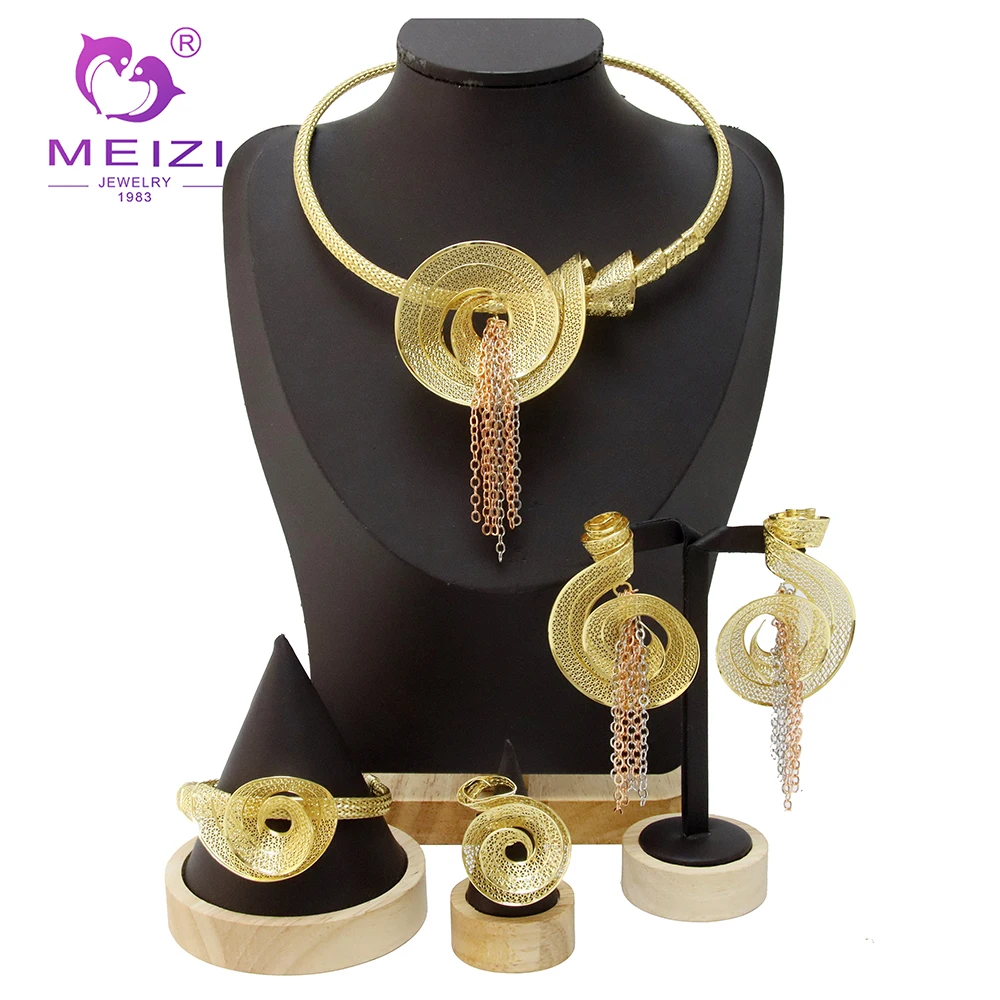 

MEIZI Jewelry Hot Selling Dubai Gold Jewelry Sets for Women Real Gold Wedding Party Jewelry