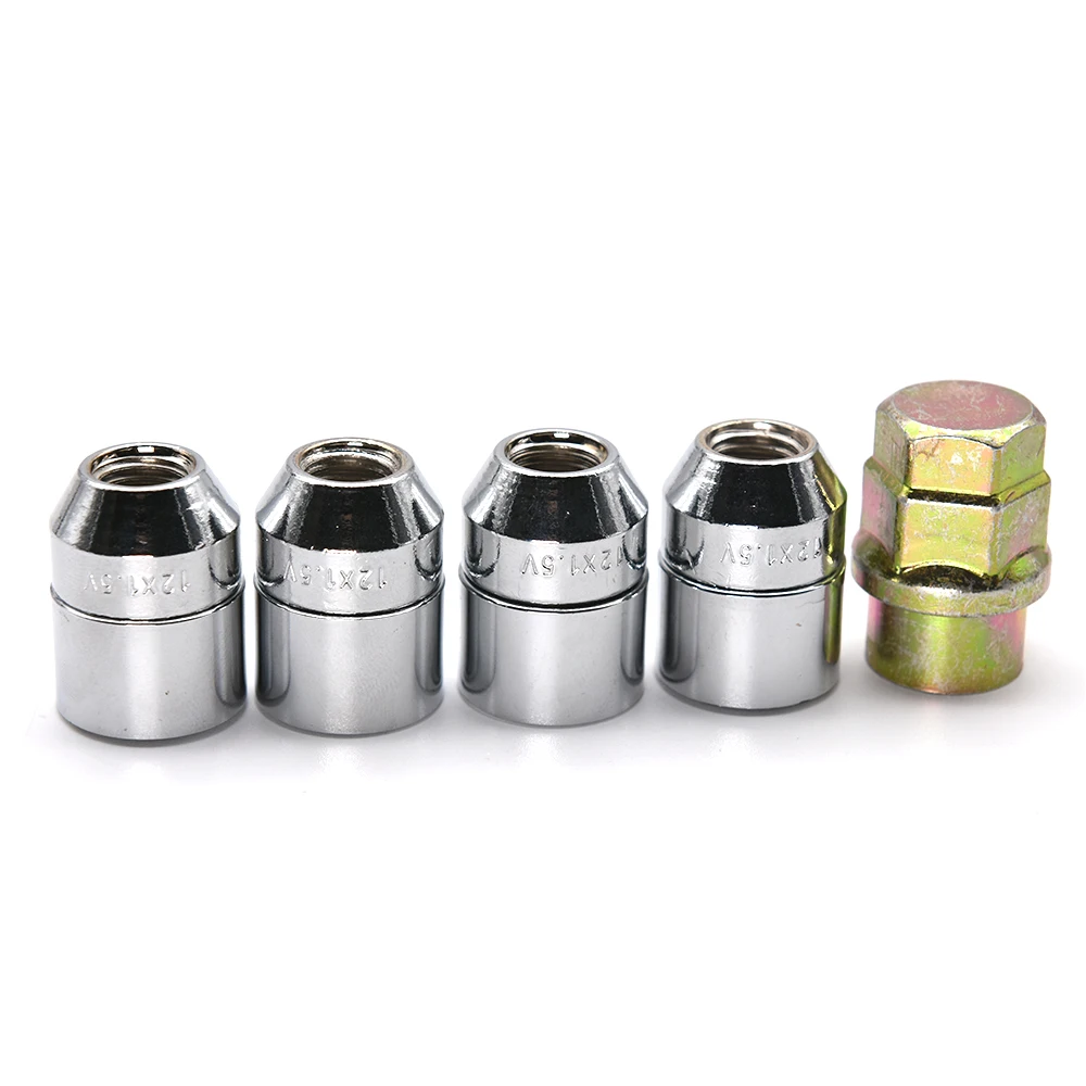 4Pcs Universal M12x1.5mm Alloy Locking Nuts Anti Theft Racing Car Wheel Lock Nuts Auto Tire Wheel Bolts With Keys