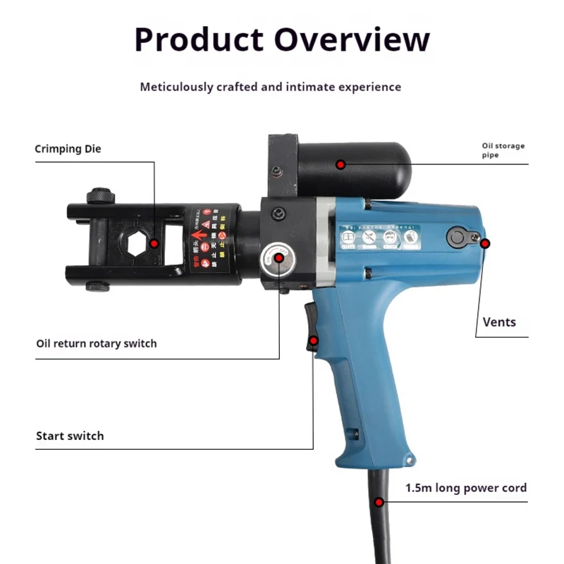Plug in Hydraulic Pliers Electric Wire Crimping Pliers Fast Crimping Terminals Portable Hydraulic Tool
