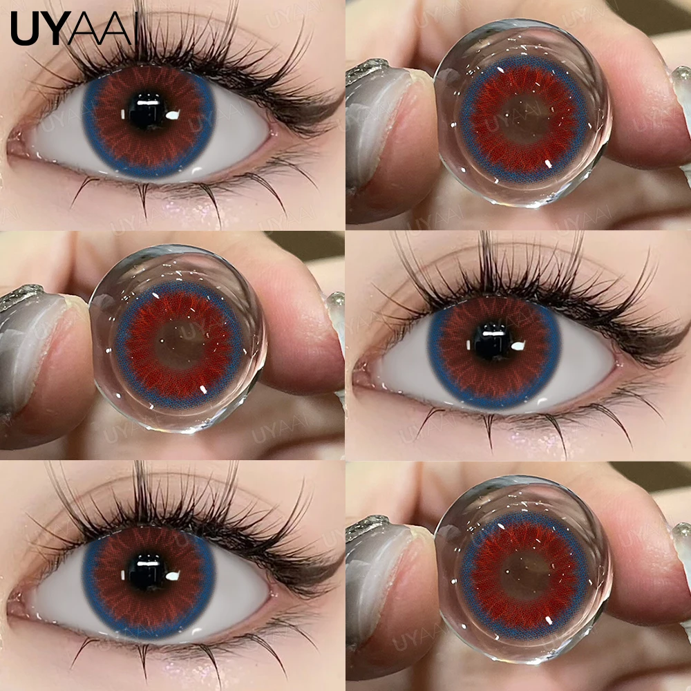 UYAAI Cosplay Kontaktlinsen Make-up Farbige Schüler Kosmetik Schönheit Rote Linsen Frau Cosplay Rosa Schüler Halloween Farbkontakte – Detail 5