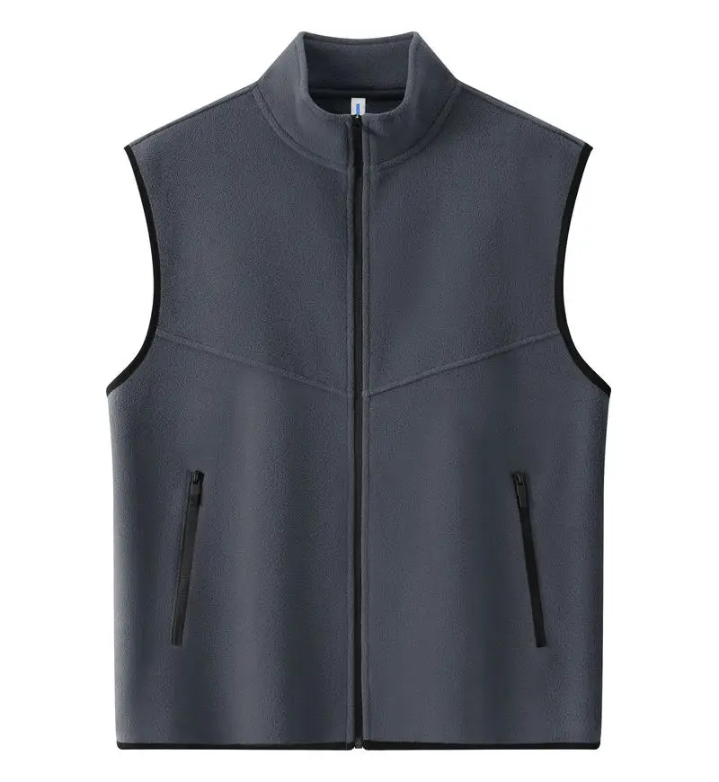 

Men's Sleeveless Vest Jacket Double-sided Fleece Stand Collar Zip Tank Top Streetwear Autumn Winter Outerwear Fashion Waistcoat