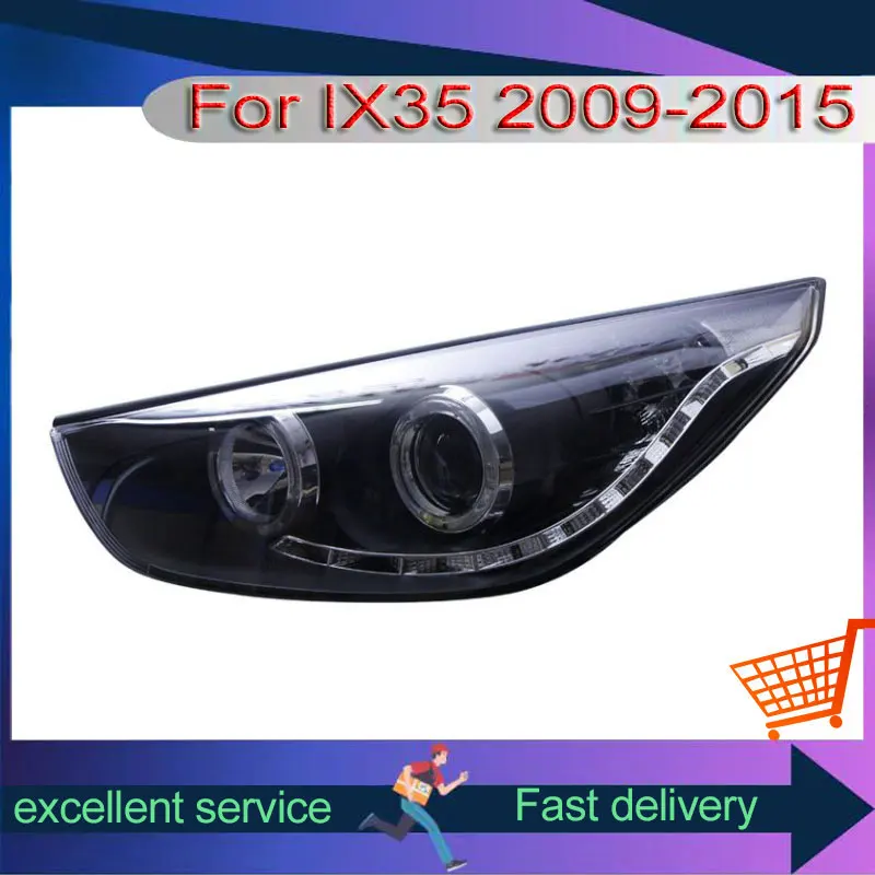 Car Light For Hyundai IX35/New Tucson 2009-2015 Modification Assembly Angel Tearful Eyes DRL Xenon Headlight Auto Accessory