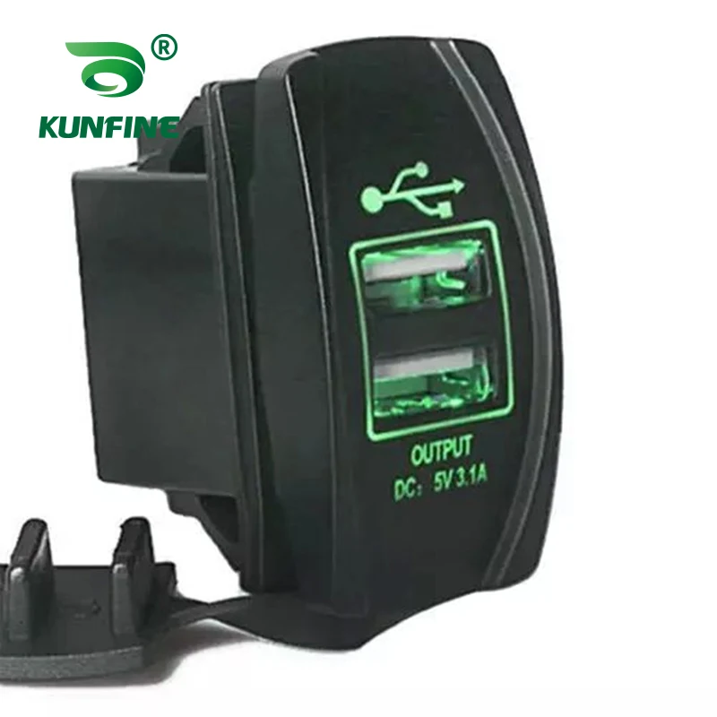 

Car Charger Dual USB 3.1A 5V Universal Switch Style Power Socket For Car Boat Truck