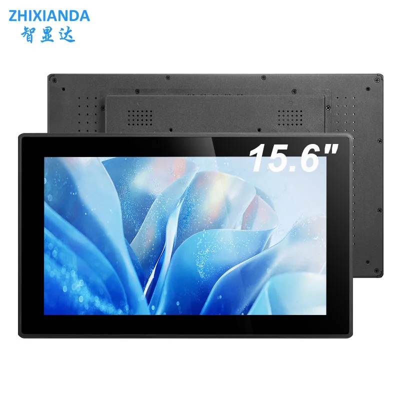 ZHIXIANDA 15.6 Inch IPS 1920*1080 FHD Surface Waterproofing Industrial Touch Screen Monitor Open Frame LCD Display HDMI/VGA/USB