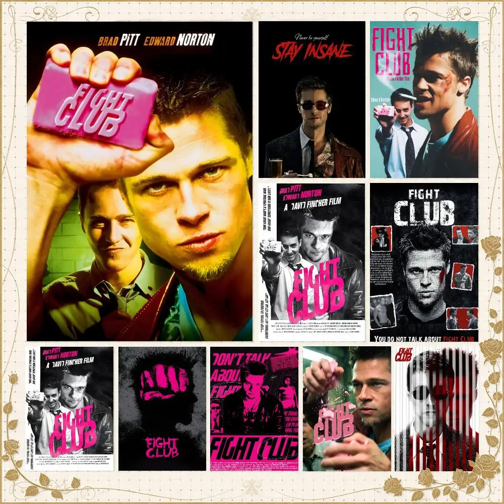 Film F-Fight Club Cult Thriller Poster Wall Art Bedroom Living Room Dorm Bar Cafe Gym Studio Home Decor Gifts