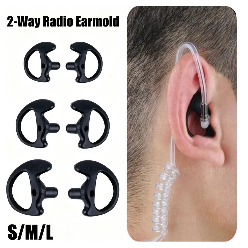 1 Pair Ear Molds Soft 2-Way Radio Earmold Replacing Earpiece Insert for Acoustic Coil Tube Audio Kits Headphone Accessories