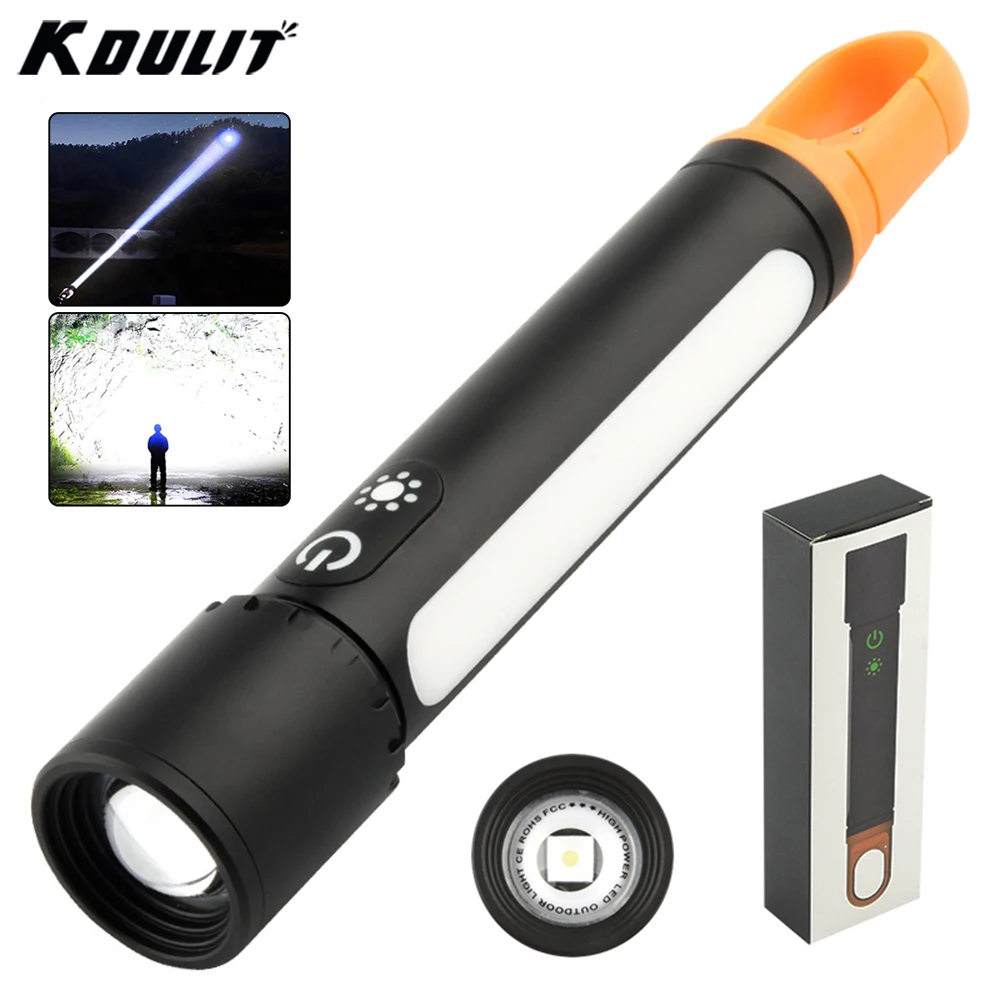 

Most Powerful Zoom LED Flashlight Rechargeable Tactical Torch With Side Light MultiFunctional Waterproof Outdoor Camping Lantren