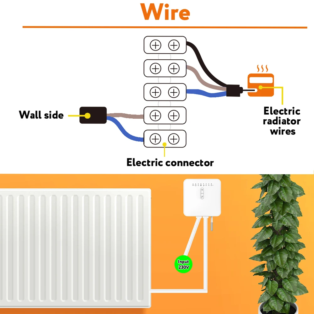 Tuya ZigBee منظم حرارة ذكي لسلك الطيار مشعاع تسخين يدعم Ecowatt مراقبة الكهرباء وجهاز التحكم عن بعد Alexa Google