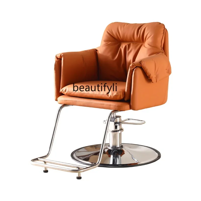 

new High-End Salon Chair for Hair Salon Stainless Steel Adjustable Barber Chair Hot Dyeing Chairss 03