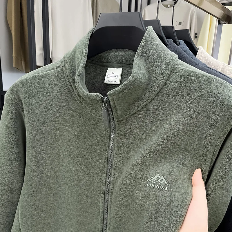 Autumn/Winter Outdoor Fleece Jacket for Men 2025, Double Sided Fleece Stormtrooper Jacket with Inner Tank and Stand Up Collar Fo