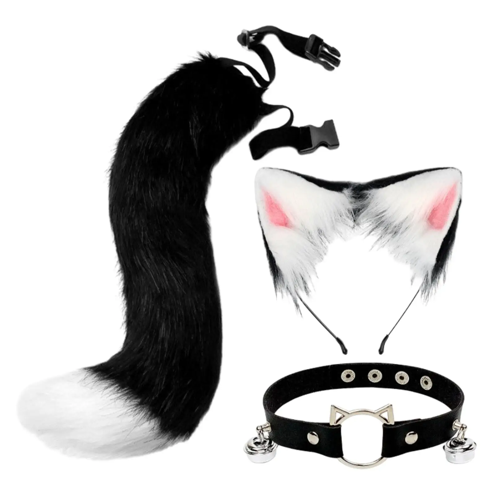 귀와 꼬리 봉제 코스튬 액세서리, 고양이 귀 봉제 귀, 무대 공연 파티 카니발 가장 무도회 여성 소녀용 헤어 클립