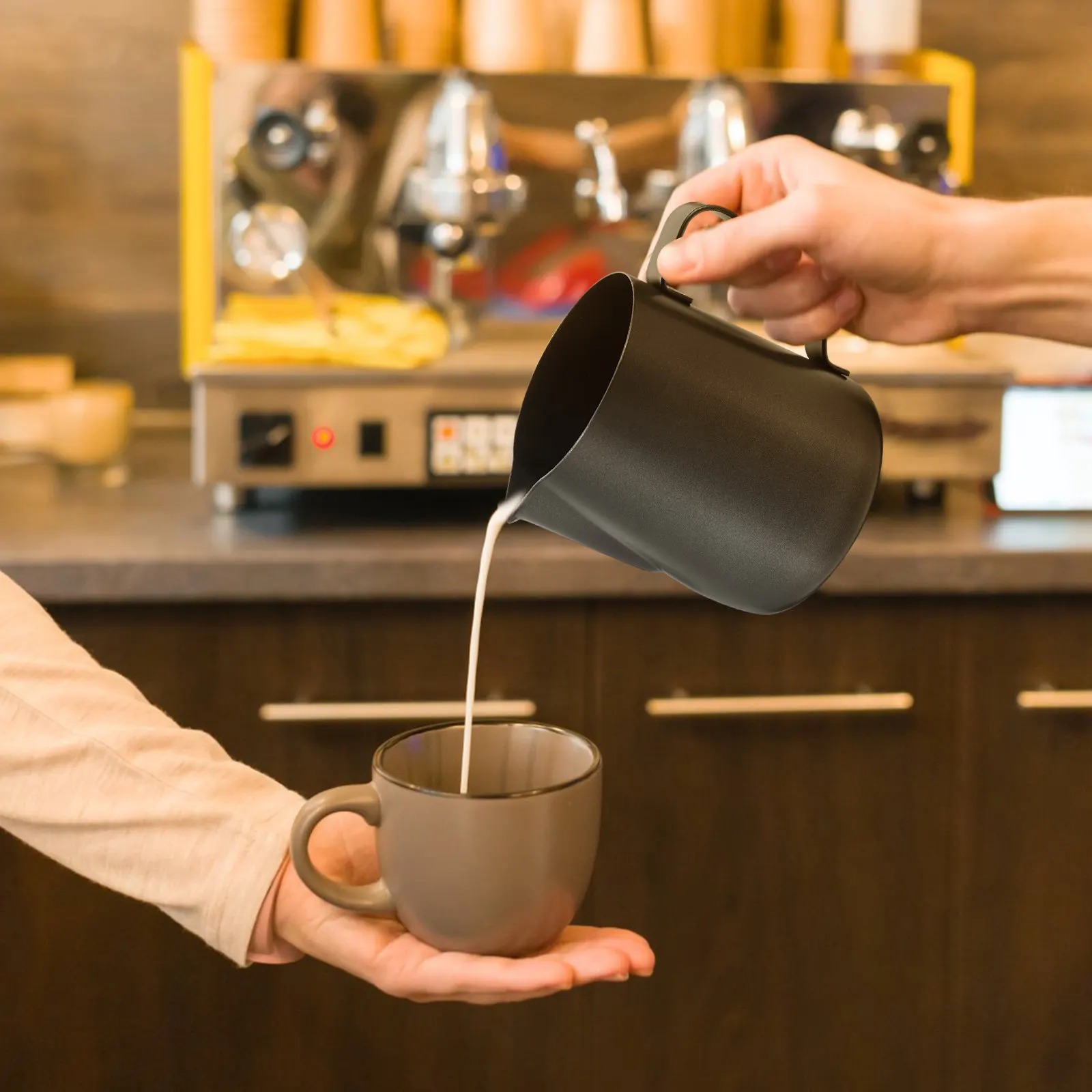 

Milk Frothing Pitcher Stainless Steel Professional Latte Art Cup Coffee Steamer Kitchen Utensil Frother Jug Lightweight