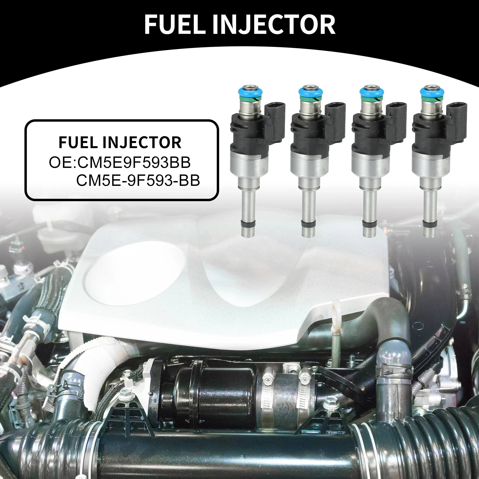 

UXCELL Car Fuel Injector No.DS7Z-9F593-DA for Ford Escape 2017-2019 1.5L Black 4 Pcs
