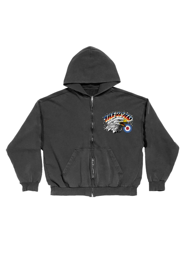 

Куртка-бомбер с капюшоном на молнии для мужчин, осенне-зимняя, свободного кроя, с цифровым принтом Who's That Person Band Ro Pattern