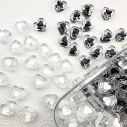 TX86 Transparent Black White Heart Cool Acrylic Three-Dimensional Beaded Bracelet Mobile Phone Chain DIY Material Accessories