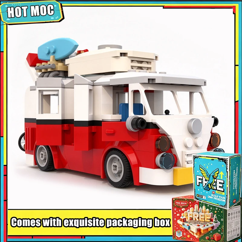 305PCS Classic Retro Camper Van Model Building Blocks Bricks Split Window Vehicle DIY Assembly Toy Kit Collection Popular Gift