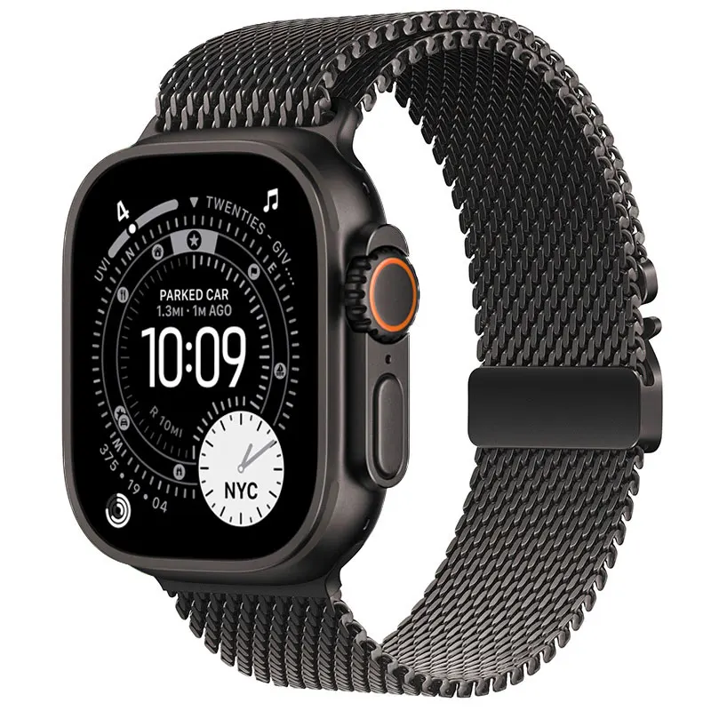 Titanfarbenes offizielles 1:1 Milanese-Armband für Apple Watch Ultra 3 Band 49 mm 46 mm 42 mm Armband Correa iWatch 11/SE 3 40 mm 44 mm – Detail 8