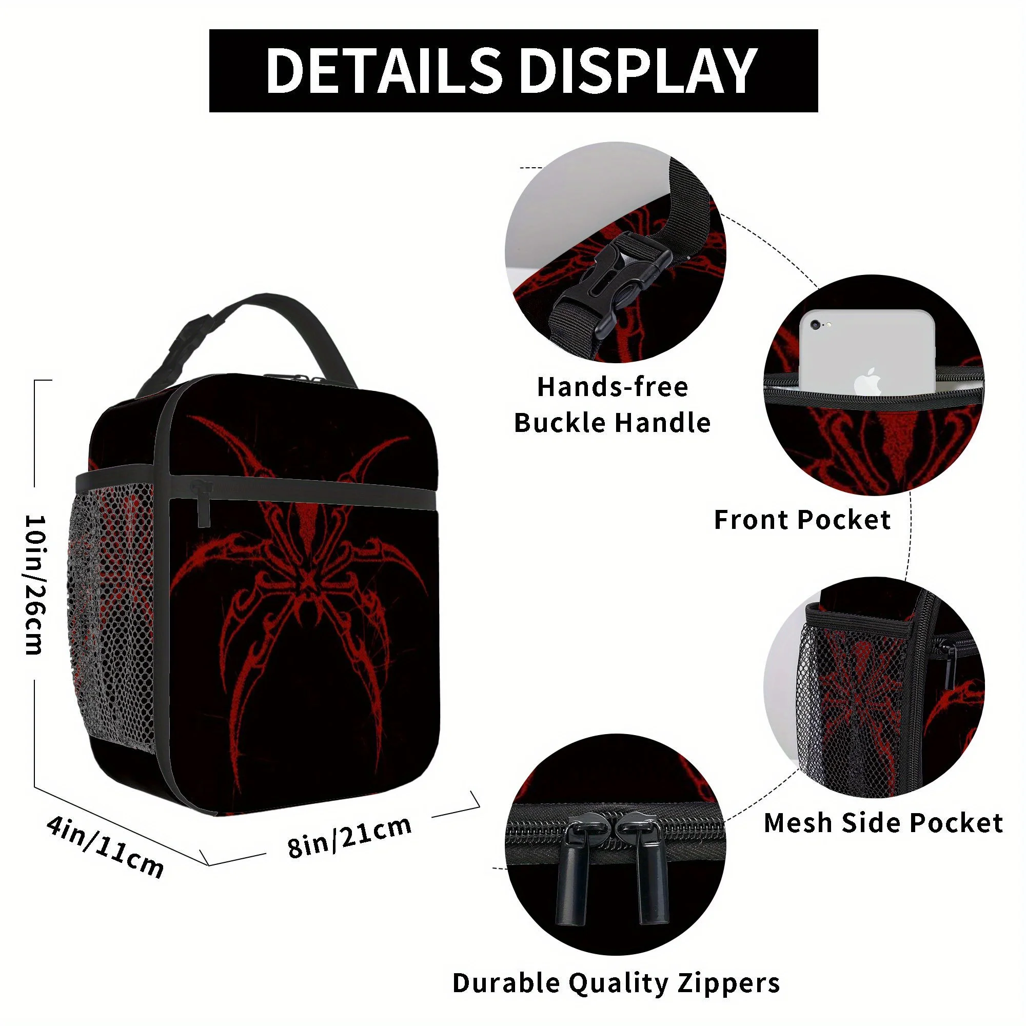 One Piece of a Thermal Bag Featuring a Red Symbol on a Black Background. This Insulated Bag Is Not Intended for Food Contact And