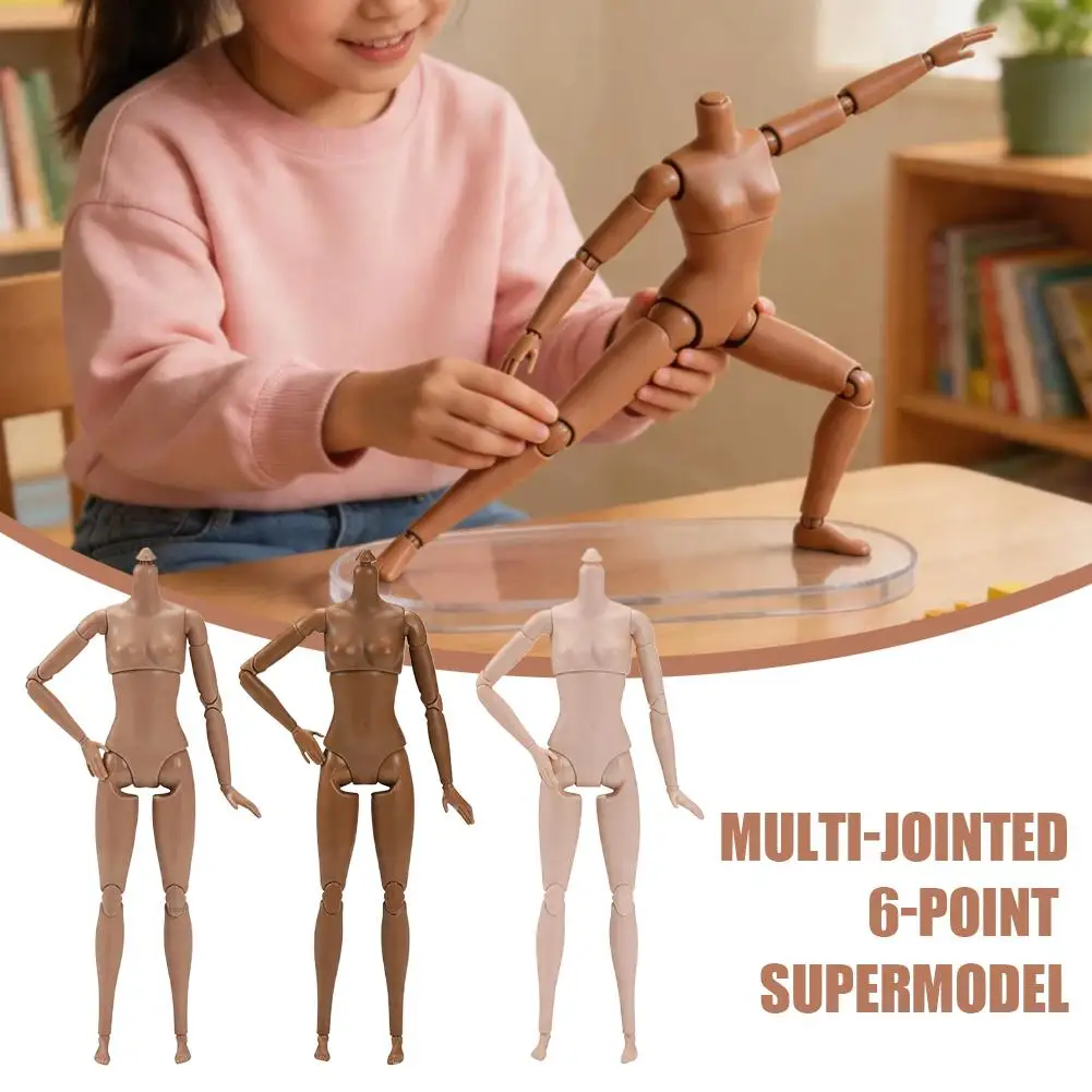 1/6 Scale Female Doll Body 22‑Joint Articulated Movable Nude Figure Body Multi Skin Tones Realistic Proportion BJD Model Part
