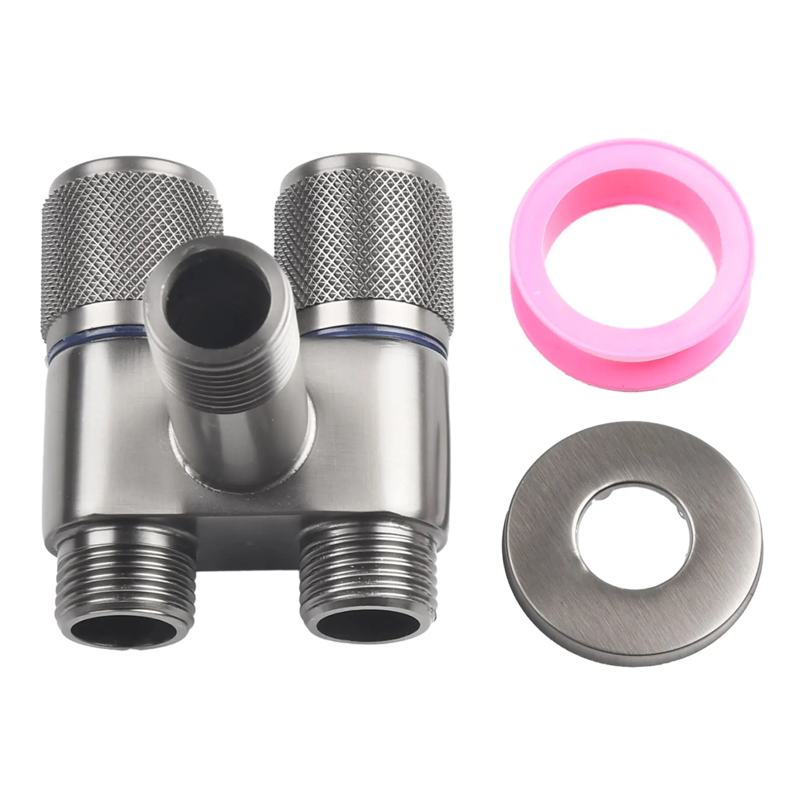 G1/2 In Two Out Triangle Valve for Washing Machine Toilet and Water Heater with Dual Flow Control and Wall Mount Installation