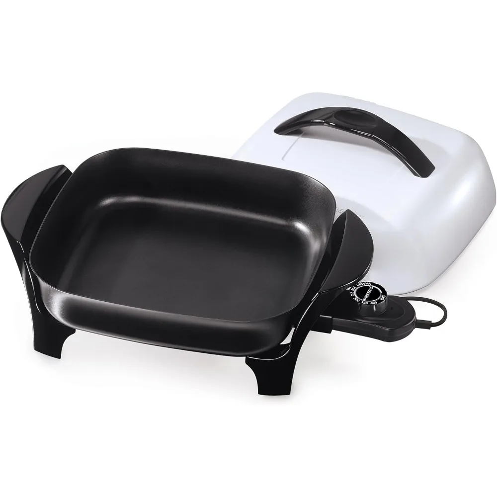 11-Inch Electric Skillet,Black/White, Non Stick Coating, Aluminum, 11"D x 14.5"W x 9"H, 4.8 Pounds, 1000 watts,120V.