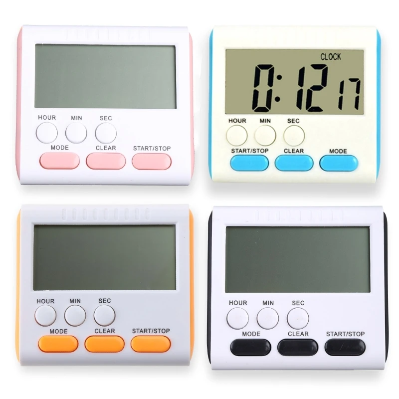 Digital Kitchen Timer with Strong Magnet Large LCD Display 24 Hour Clock & Alarm Count Up & Count Down for Kids Teachers