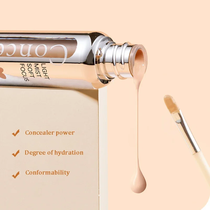 Lightweight Concealer Pen Makeup Shadow Contouring Cream Cover Dark Circle Acne Liquid Corrector Contour Stick With Brush