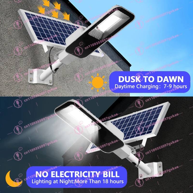 2PC 200W Powerful Solar Light Outdoor Solar Street Light 6000mah Waterproof Automatic Dusk to Dawn Wall Light For Garage Garden
