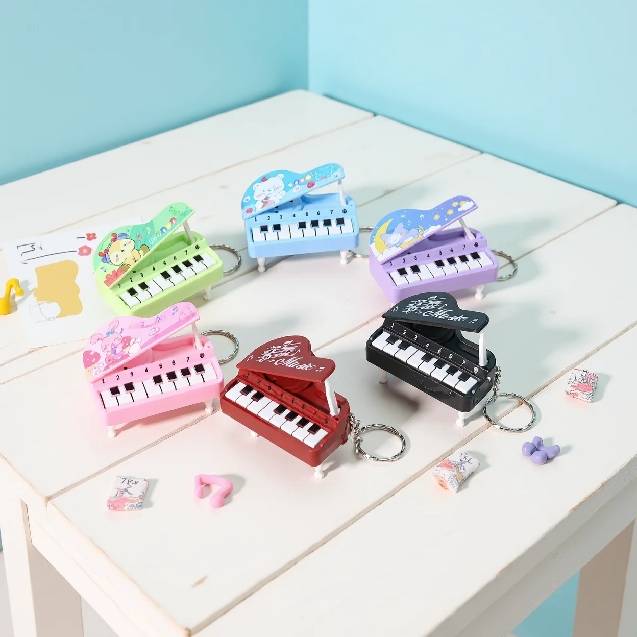 Electronic Piano Keychain Electronic Educational  Keychain Musical Game Keychain  For Bag Decoration Kids Play Early