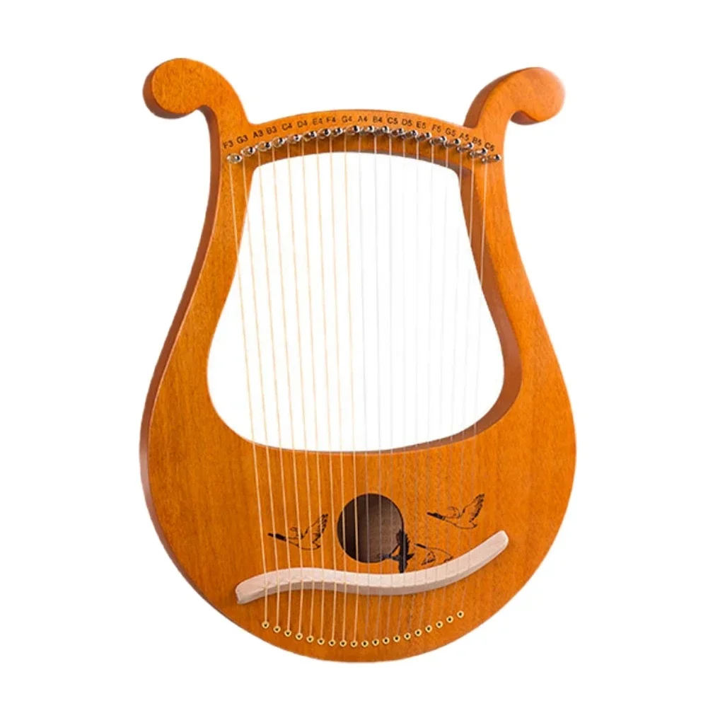 Compact Size The 19 Metal Strings Lyre Harp Lyre Harps Wooden Lyre Mahogany String Instrument Mahogany Wooden Lyre