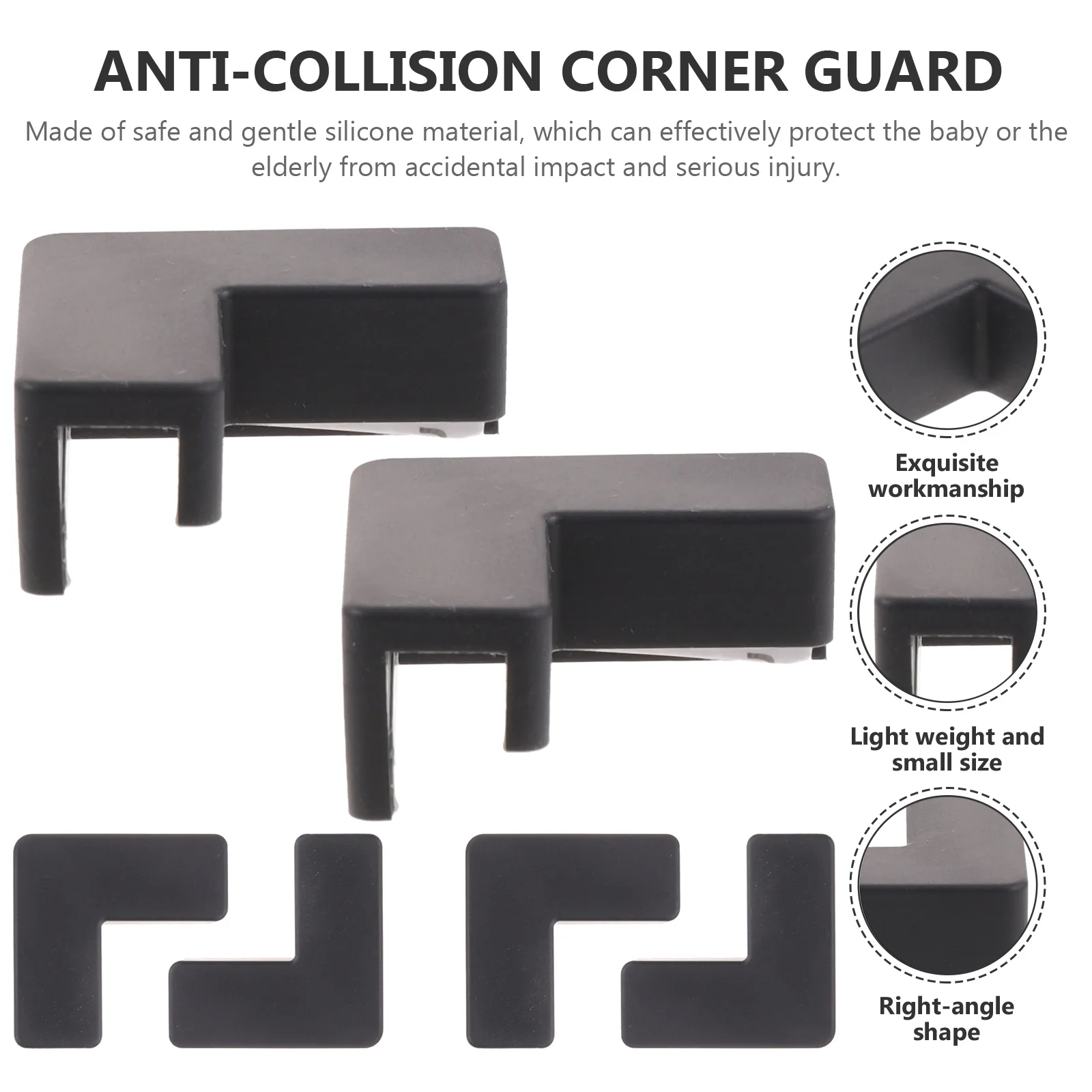 6 قطعة حشوات للزوايا المضادة للتصادم حامي حامل الحيوانات الأليفة تصميم الزاوية اليمنى آمنة حواف لينة ركن حامي خزان