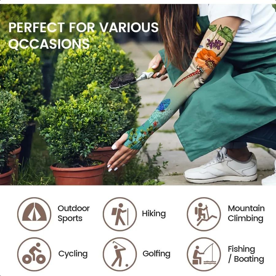 أكمام البستنة للنساء في المزرعة للحماية من أشعة الشمس وأكمام ذراع تبريد مقاومة للأشواك لتغطية الأذرع لرياضات الحديقة