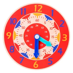 Reloj de madera Montessori para niños, hora, minuto, segunda cognición, relojes coloridos, juguetes para niños, ayudas para la enseñanza temprana preescolar