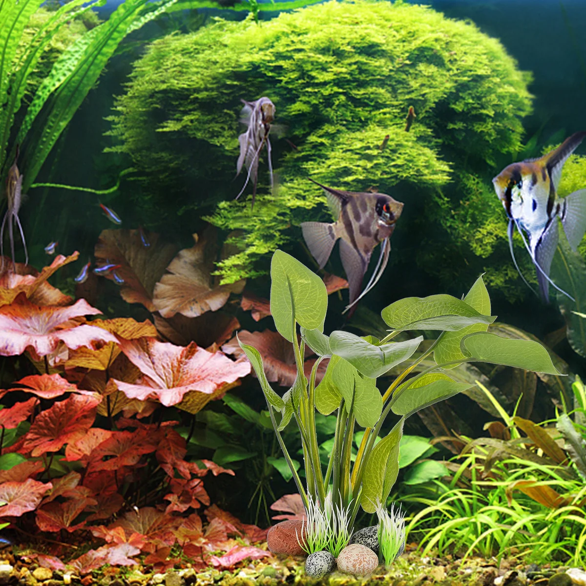 

1Set Aquarium Decoration Simulate Aquatic Plants Resin Ornaments Assorted Color Decorative Fish Tank Artificial Water Plant