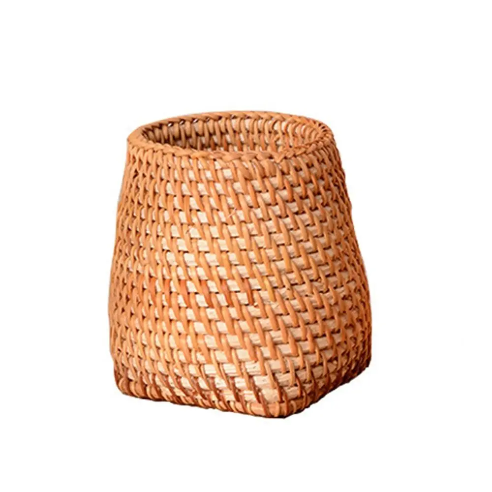 Stationery Storage Wood Vine Rattan Pen Holder Large Capacity Multifunctional Stationery Container Minimalism Cosmetic Holder