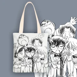 Detective Conan Cartoon Shoulder Bags Anime Figure Conan Edogawa Kudou Shinichi Cosplay Handbag Storage Bag Cute Shopping Bags