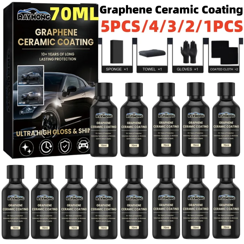 

70ml Nano Ceramic Coating Graphene Advanced Technology Hydrophobic Paint Protection UV Glow Super Hydrophobic Maintenance Liquid