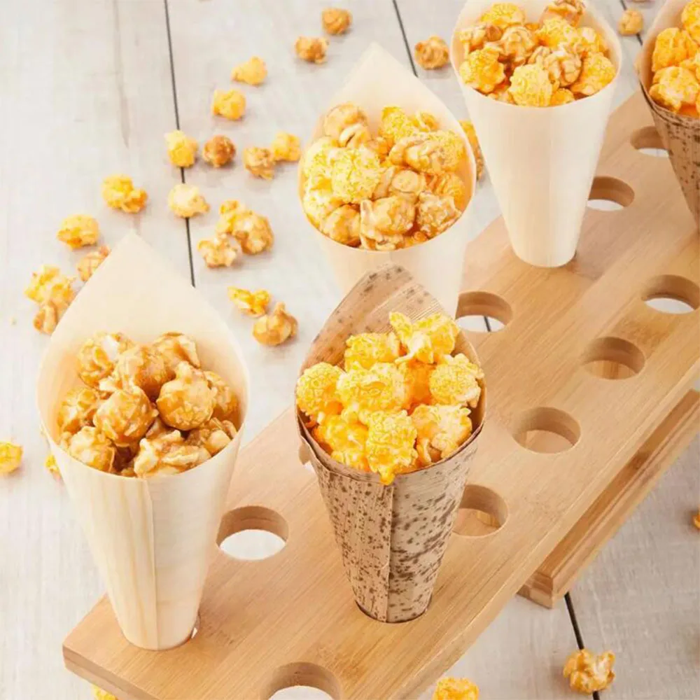 20 قطعة × لوازم حفلات الزفاف المنزلية أدوات المائدة الحيوية القابل للتصرف البطاطس المقلية أوراق الخيزران المخاريط #6