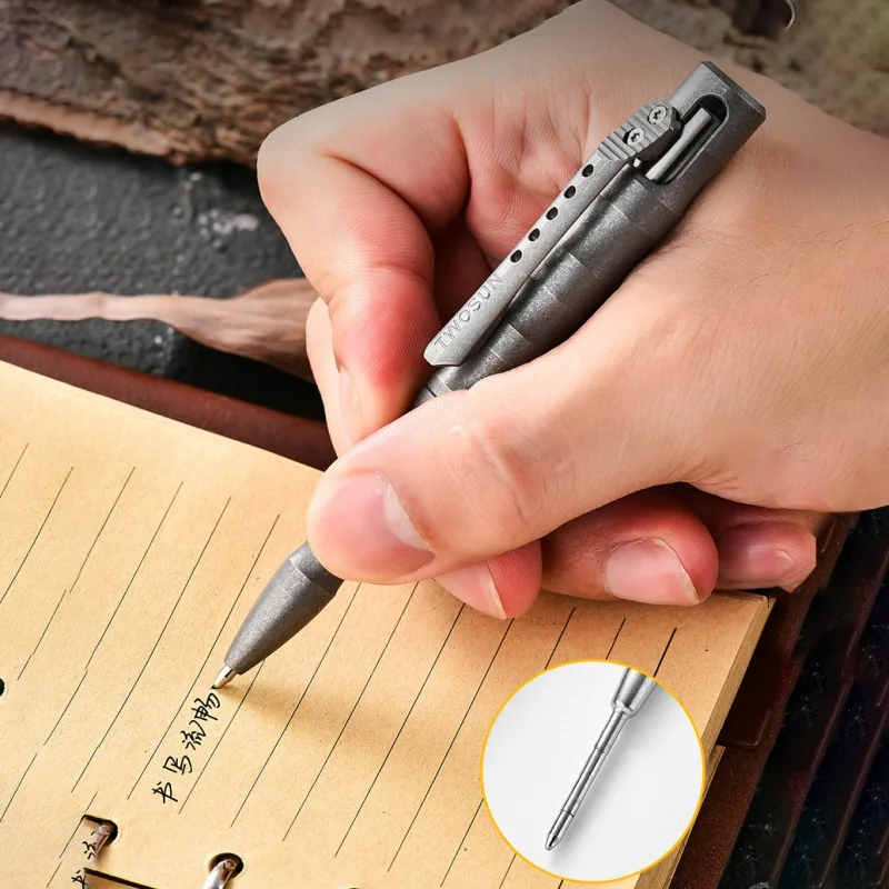 Men Women Ball-point Business Pen Titanium Alloy Tactical Pen  Bolt Portable Signing G2 Refill Multifunctional Broken Window EDC - view 3