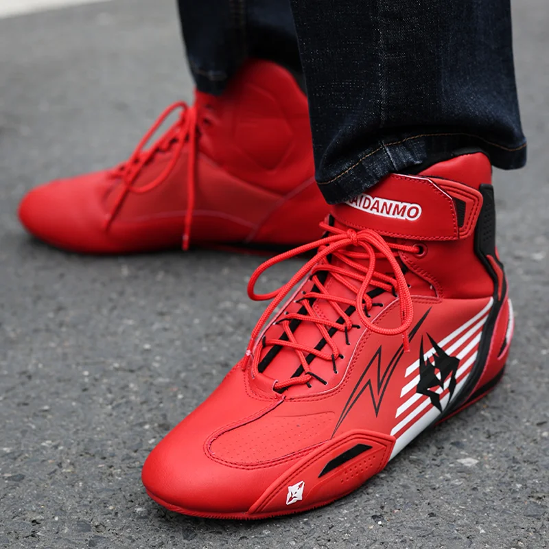 KAIDANMO Motorcycle Racing Boots Men's Waterproof Boots Rally Short Shoes Women Summer Locomotive Off-road Four Seasons