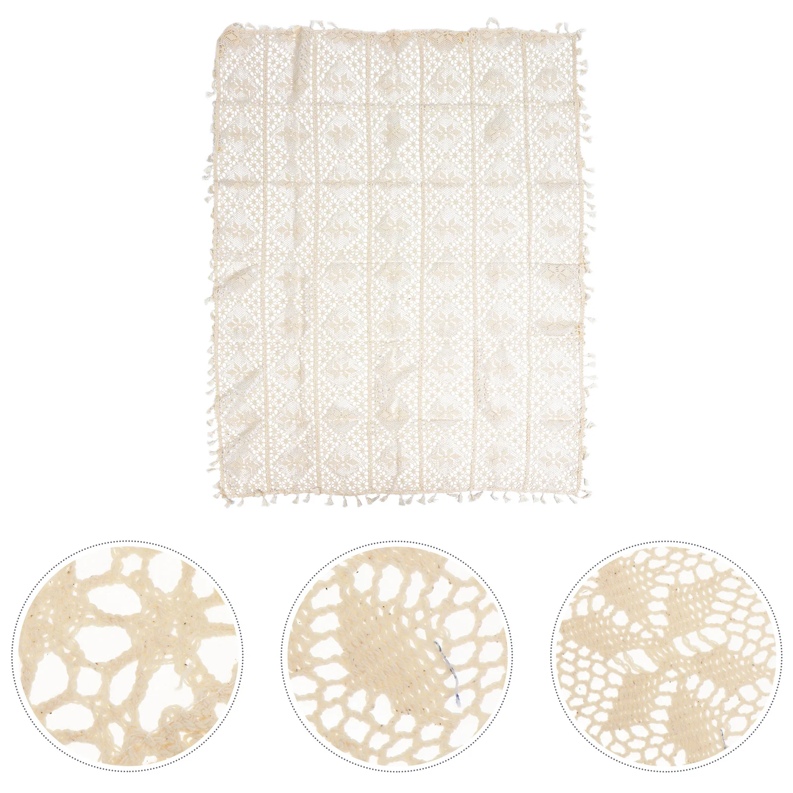 

1Pcs Hollow-Out Tablecloth Crochet Design Simple Chic Table Cloth Decor for Photo Prop Piano Cover Rustic Style Elegant Table