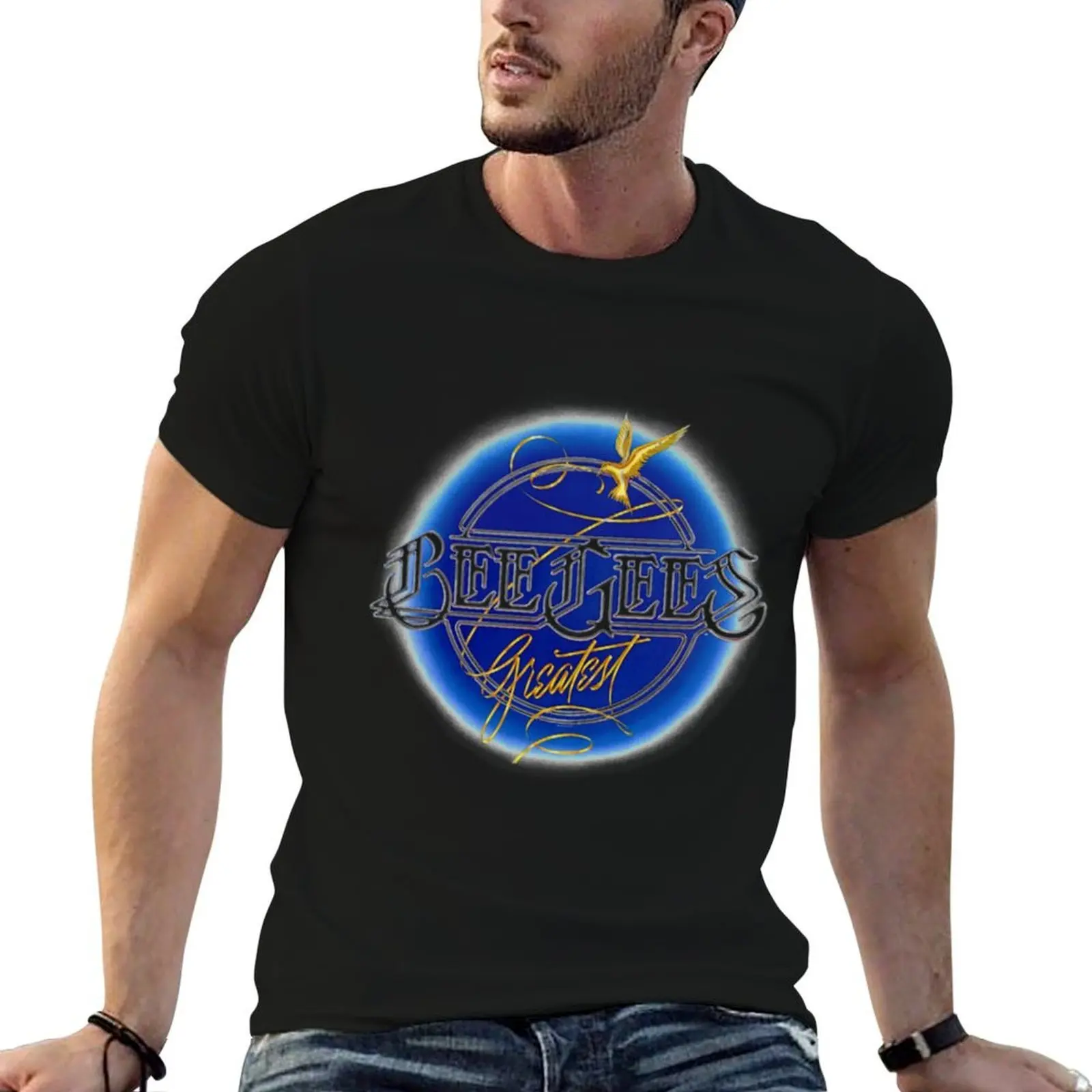 t shirt custom For t Band for Design of Men soft Gift Women cotton Bee Gees man print T-Shirt Clear Best shirts